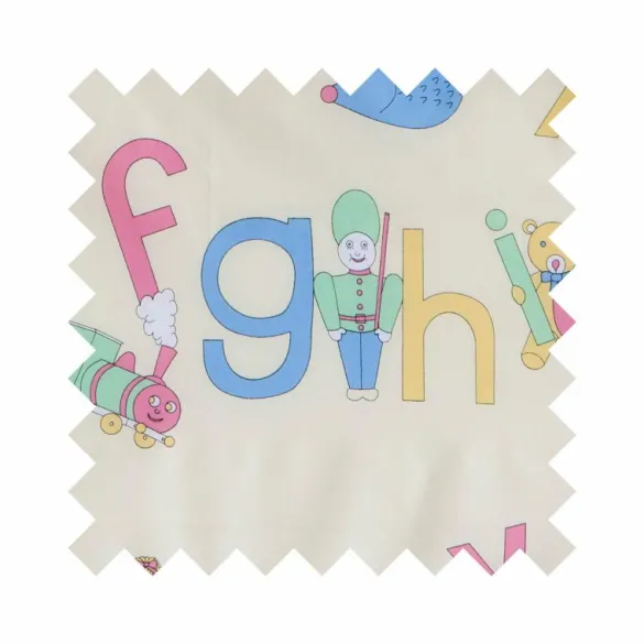 Best ABC Pastel Print Fabric - Cotton Tea Towels | Fabric By The Metre