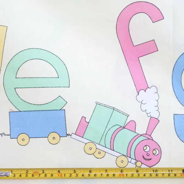 Best ABC Pastel Print Fabric - Cotton Tea Towels | Fabric By The Metre