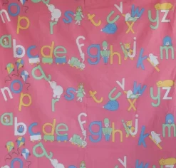 Hot ABC Pink Pastel Print Fabric - Cotton Tea Towels | Fabric By The Metre