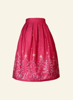 Clearance Ada - Red Christmas Skirt Women Skirts | Tea Towels