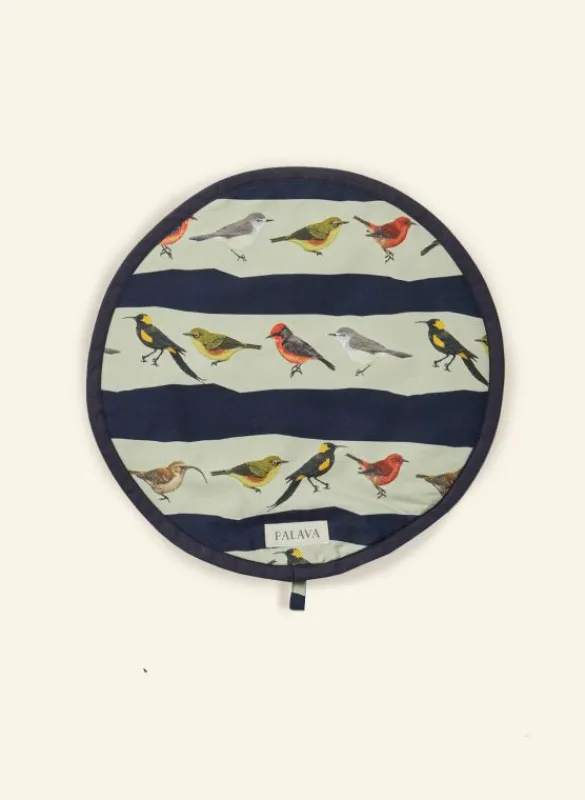 Cheap Aga Cover / Placemat - Navy Lost Birds Tea Towels