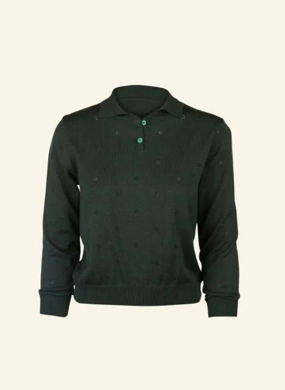 Outlet Aila - Dark Green - Knitted Top Tea Towels