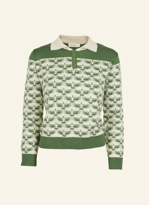 Outlet Aila - Green Jacquard Eagle - Knitted Top Tea Towels