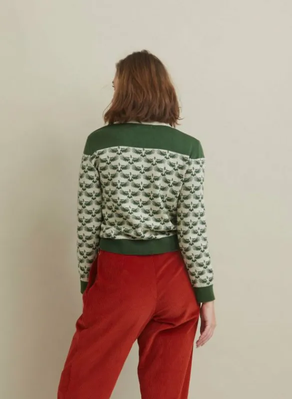 Outlet Aila - Green Jacquard Eagle - Knitted Top Tea Towels