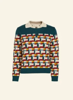 Hot Aila - Teal Blocks Knitted Top Tea Towels