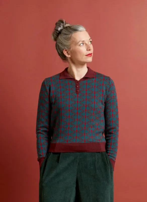 Hot Aila - Teal Radio Days Knitted Top Tea Towels