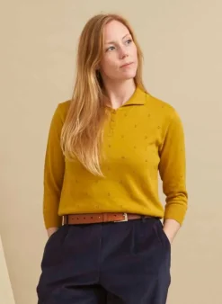 Discount Aila Knitted Cotton Top - Mustard Yellow Tea Towels