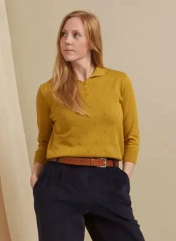 Discount Aila Knitted Cotton Top - Mustard Yellow Tea Towels