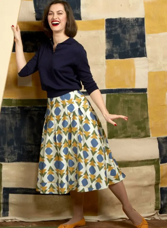 Sale Aila Knitted Cotton Top - Navy Tea Towels