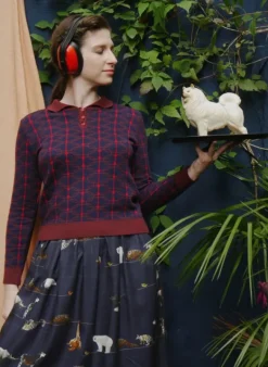 Flash Sale Aila Knitted Top - Navy Radio Days Women Knitwear | Tea Towels