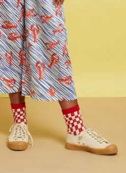Cheap Ankle Socks - Red Check Women Socks | Socks
