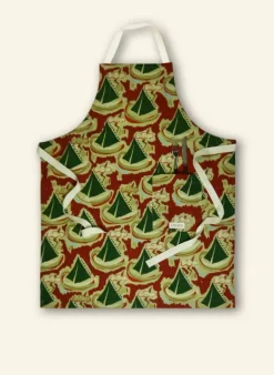Hot Apron - Burgundy Sailing Boats Aprons | Tea Towels