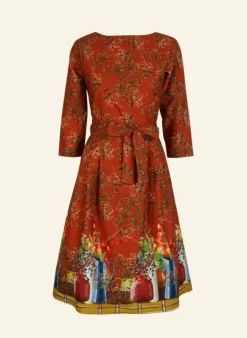 Discount Beatrice - Rust Winter Berries Dress Women Dresses | Tea Towels