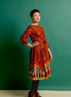 Discount Beatrice - Rust Winter Berries Dress Women Dresses | Tea Towels