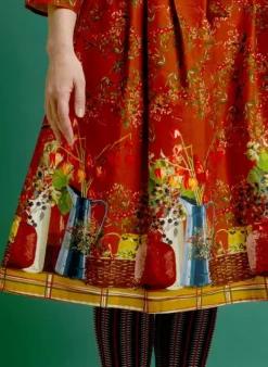 Discount Beatrice - Rust Winter Berries Dress Women Dresses | Tea Towels