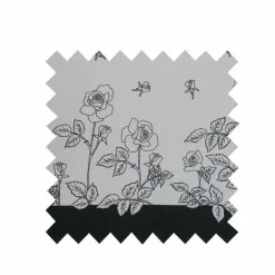 Discount Black and White Roses Fabric - Cotton Twill Tea Towels | Fabric By The Metre