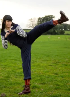 Hot Bonnie Dungarees - Navy Corduroy Women Jumpsuits & Dungarees | Tea Towels