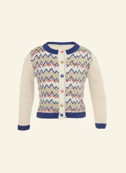 Best Children's Cardigan - Cream Zig Zag Kids Children's Knitwear | Tea Towels