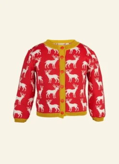 Outlet Children's Cardigan - Red Reindeer Kids Children's Knitwear | Tea Towels