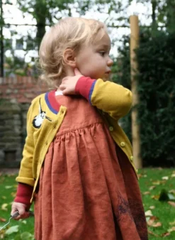 Hot Children's Classic Cardigan - Mustard Puffin Kids Children's Knitwear | Tea Towels