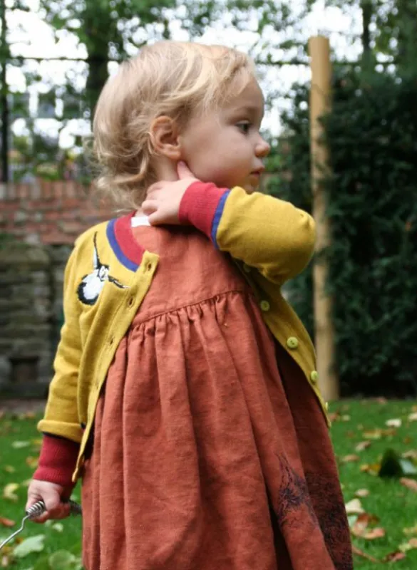 Hot Children's Classic Cardigan - Mustard Puffin Kids Children's Knitwear | Tea Towels