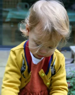 Hot Children's Classic Cardigan - Mustard Puffin Kids Children's Knitwear | Tea Towels
