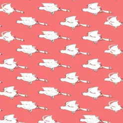 Clearance Coral Ducks Jersey Fabric - Cotton Tea Towels | Fabric By The Metre