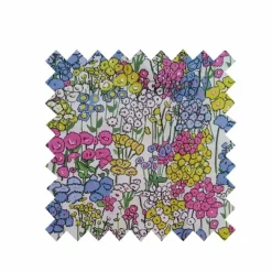 New Cream Flower Garden Fabric - Cotton Sateen Tea Towels | Fabric By The Metre
