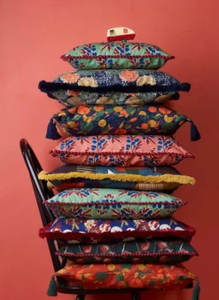 Cheap Cushion Cover - Navy Autumn Leaves Tea Towels | Cushion Covers