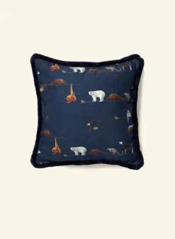 Cheap Cushion Cover - Navy Endangered Animals Tea Towels | Cushion Covers