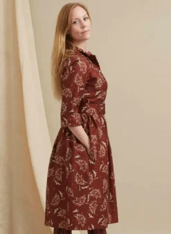 Best Sale Cynthia - Chocolate Maple Leaf Dress Women Dresses | Tea Towels