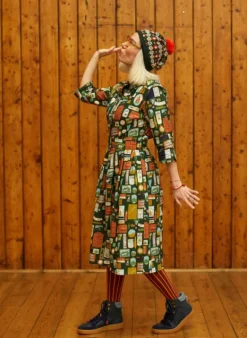 Flash Sale Cynthia - Dark Green Badges Dress Women Dresses | Tea Towels