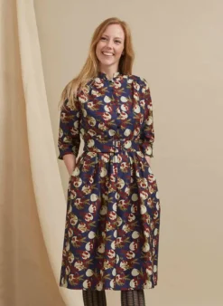 Hot Cynthia - Navy Damson Dress Women Dresses | Tea Towels
