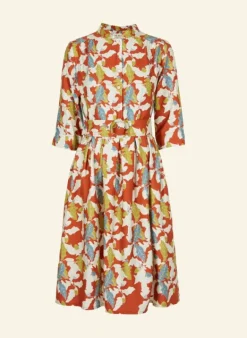 Clearance Cynthia - Rust Acorn Dress - Tencel Women Dresses | Tea Towels