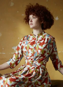 Clearance Cynthia - Rust Acorn Dress - Tencel Women Dresses | Tea Towels