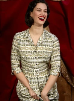 Online Cynthia Dress - Cream Moving Pictures Women Dresses | Tea Towels
