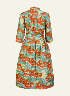 Fashion Cynthia Dress - Mandarin Treasure Map Women Dresses | Tea Towels