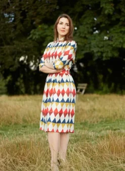 Shop Cynthia Dress - Multi Harlequin Women Dresses | Tea Towels