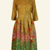 Flash Sale Cynthia Dress - Mustard Wildflowers Women Dresses | Tea Towels