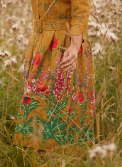 Flash Sale Cynthia Dress - Mustard Wildflowers Women Dresses | Tea Towels