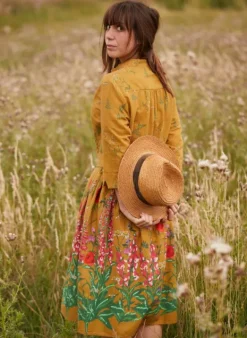 Flash Sale Cynthia Dress - Mustard Wildflowers Women Dresses | Tea Towels