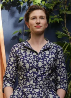 Flash Sale Cynthia Dress - Navy Autumn Leaves Women Dresses | Tea Towels