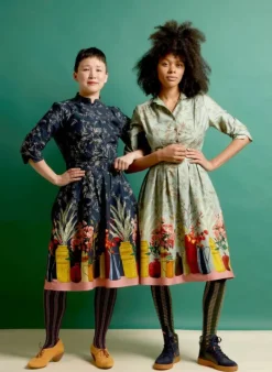 Outlet Cynthia Dress - Navy Constance Spry Women Dresses | Tea Towels