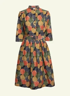 Sale Cynthia Dress - Navy Pinecones Women Dresses | Tea Towels