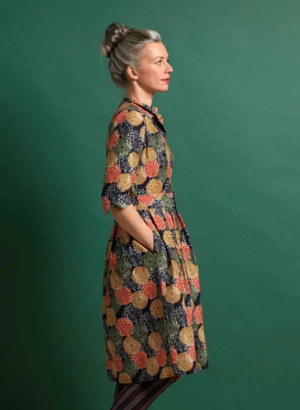 Sale Cynthia Dress - Navy Pinecones Women Dresses | Tea Towels