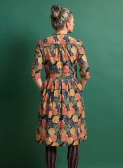 Sale Cynthia Dress - Navy Pinecones Women Dresses | Tea Towels
