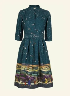Hot Cynthia Dress - Teal Yorkshire Dales Women Dresses | Tea Towels