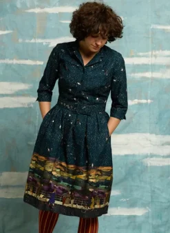 Hot Cynthia Dress - Teal Yorkshire Dales Women Dresses | Tea Towels