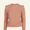 Discount Diana Knitted Cotton Top - Pink Ruffle Women Tops & Blouses | Tea Towels