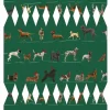 Clearance DIY Christmas Cracker - Green Porcelain Dogs Template Tea Towels